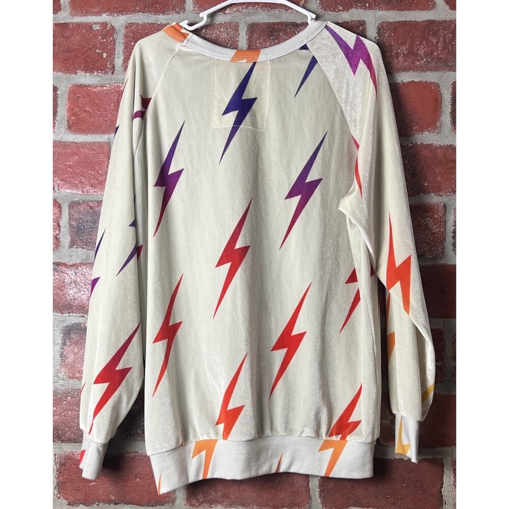 Aviator Nation Lightning Bolt Velour Sweatshirt Size XXL - Picture 4 of 6